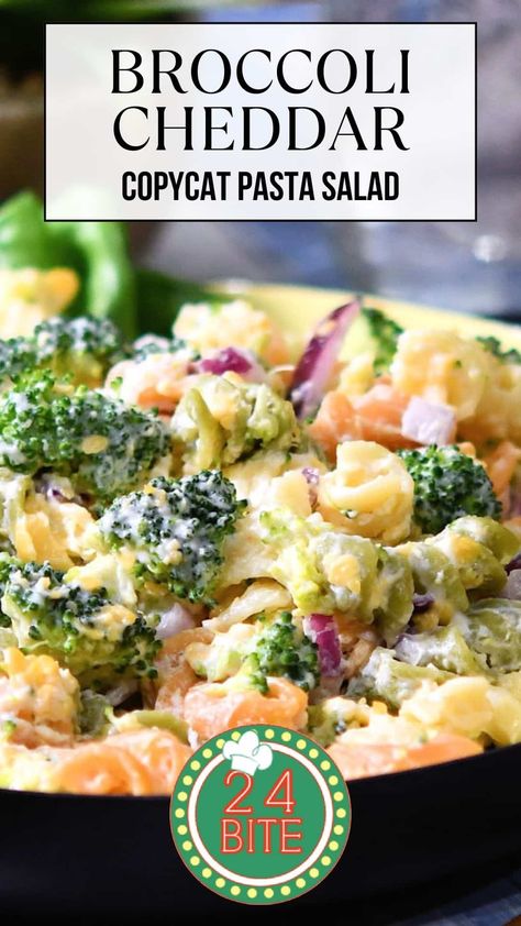 This Broccoli Cheddar Pasta Salad Recipe is what happens when you can't get to Walmart to get your favorite deli pasta salad, going one step further by using healthier ingredients too! Side Pasta Salad, Broccoli Cheddar Pasta Salad, Deli Pasta Salad, Cheddar Pasta Salad, Broccoli Cheddar Pasta, Cheese And Broccoli Pasta, Cheddar Pasta, Broccoli Pasta Salads, Amazing Vegetarian Recipes