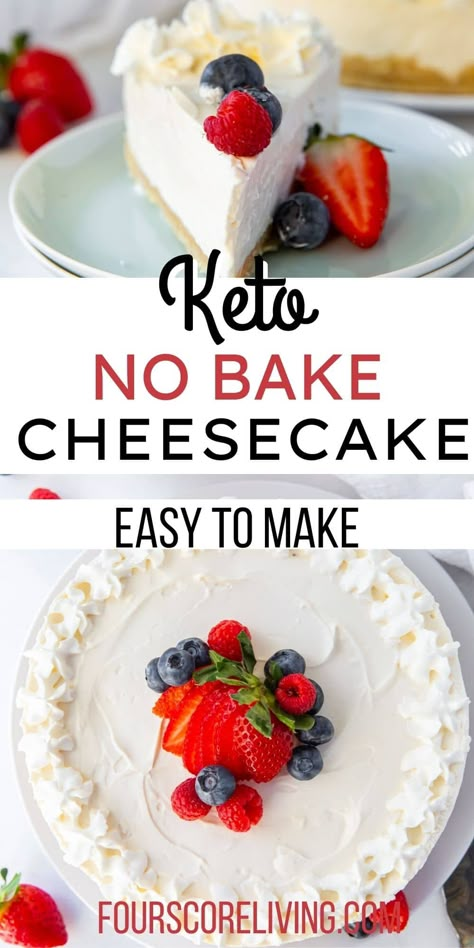 No Bake Keto Cheesecake Keto Cheesecake Crust, No Bake Keto Cheesecake, Keto Cheesecakes, Keto No Bake Cheesecake, Keto No Bake, Cheesecake Keto, Cheesecake Crust, Sugar Free Cheesecake, Low Carb Low Fat Recipes