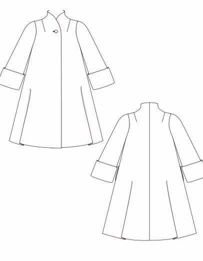 Long Jacket Pattern Sewing, A Line Coat Pattern, Dress Coat Pattern Sewing, Ladies Coat Pattern, Coat Free Pattern Sewing, Vintage Coat Patterns For Women, Coat Sewing Pattern Free, Coat Patterns Sewing Women Free, Coat Sewing Pattern Women