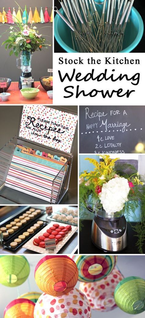 Stock the Kitchen is a perfect theme for a wedding/bridal shower and this post is full of tips for kitchen themed activities, decor, games and favors! Stock The Pantry Shower, Kitchen Shower Ideas, Bridal Shower Kitchen Theme, Kitchen Wedding Shower, Bridal Shower Quotes, Wedding Shower Food, Shower Quotes, Cooking Theme, Kitchen Bridal Shower