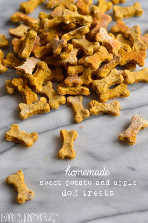 Brown Rice Flour Dog Treats, Handmade Dog Treats, Apple Dog Treats, Apple Dog, Pup Treats, Homemade Dog Cookies, Sweet Potato Dog Treats, Easy Dog Treat Recipes, Animal Treats