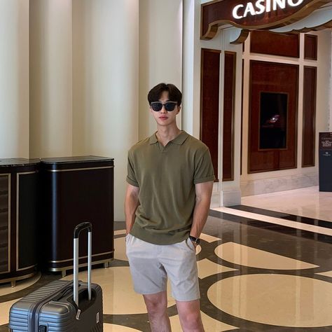 Asian Style Fashion Men, Man Outfit Ideas Summer, Guy Fits Casual Summer, Ootd Boy Casual, Summer Men Outfit Aesthetic, Men Spring 2024, Classy Outfits Men Summer, Asian Casual Outfits Men, Boyfriend Clothes Outfit For Men