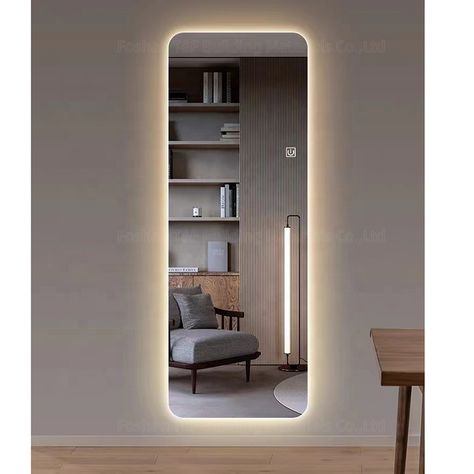 Full Length Beveled Mirror, Bathroom With Full Length Mirror, Full Body Wall Mirror, Tall Bathroom Mirror, Aesthetic Full Length Mirror, Frameless Mirror Ideas, Tall Mirror Decor, Tall Mirror In Bedroom, Full Length Mirror Ideas