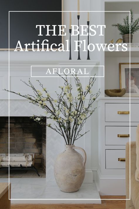 Fake Flowers Tall Vase, Artificial Flower Arrangements For Floor, Fake Flowers In Vase Ceramic, Flower Arrangements For Office, Floral Arrangements Fake Flowers, Medium Vase Flower Arrangements, Faux Vase Decor, Artificial Branches In Vase, Living Room Flowers Decor