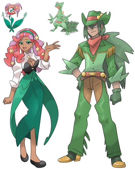 Pokemon As A Human, Pokemon Oc Reference, Pokemon In Human Form, Pokemon Style Character, Decidueye Gijinka, Pokemon Villain Oc, Pokémon Character Design, Pokemon Trainer Outfit Ideas, Pokemon Gijinka Male