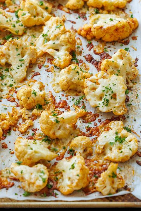 Parmesan Roasted Cauliflower Recipe Roasted Cauliflower Recipe, Parmesan Roasted Cauliflower, Parmesan Cauliflower, Roasted Cauliflower Recipes, Cauliflower Recipe, Baked Cauliflower, Veggie Side Dishes, Cauliflower Recipes, Vegetable Sides