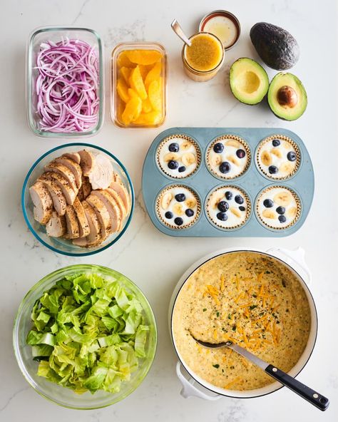 Costco Meal Prep for 1 Week of Costco Meals in 2 Hours | Kitchn Costco Meal Plan, A Week Of Meals, Costco Haul, Week Of Meals, Meal Prep Plan, Salmon And Broccoli, Costco Meals, Healthy Freezer Meals, Meal Prep Plans