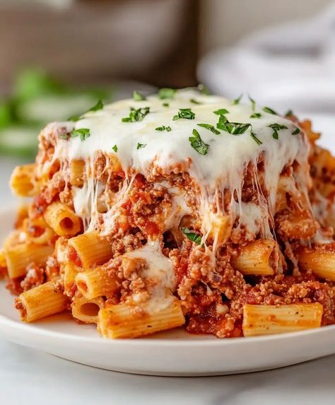 Best Baked Ziti Ever Recipe - elianarecipes.com Best Baked Ziti, Sausage Marinara, Ziti Pasta, Ziti Recipes, Pinch Of Yum, Cheese Spaghetti, Giada De Laurentiis, Baked Ziti, Feel Like Home