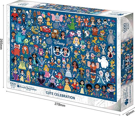 Amazon.com: Disney Cute Celebration 1000 Piece Jigsaw Puzzle, Puzzle Decoration Collage, 19.7 x 29.5 inches (50 x 75 cm) : Toys & Games Disney Lessons, Disney Jigsaw Puzzles, Cool Puzzles, Disney 100 Years, Disney Puzzles, Lego Gifts, Disney Cute, Background Powerpoint, Baby Learning Activities