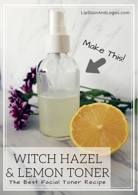 Make your own DIY Facial Toner with Witch Hazel and Fresh Lemon Juice with this easy beauty recipe Diy Witch Hazel, Facial Toner Recipe, Toner Diy, Best Facial Toner, Lemon Toner, Lemon Skin, Diy Witch, Skin Wrinkles, Oil Cleansing