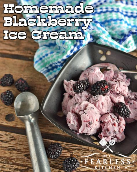 Blackberry Ice Cream Recipe, Easy Ice Cream Recipe Homemade, Homemade Ice Cream Recipes Machine, Homemade Ice Cream Recipe, Blackberry Ice Cream, Easy Homemade Ice Cream, Blackberry Recipes, Ice Cream Maker Recipes, Ice Cream Freezer