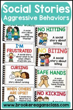 Using Social Stories to Teach Social Skills and Appropriate Ways to Behave - Brooke Reagan's Class Token Boards, Resource Teacher, Emotional Activities, Behavior Plan, Aggressive Behavior, Social Emotional Activities, Behavior Supports, Calming Strategies, Expressing Emotions