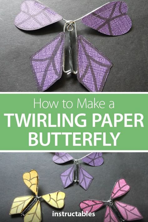 Making Flutter Fliers, Flying Paper Butterfly Diy, Paper Butterfly That Flies, How To Make Flutter Butterflies, Paper Butterfly Patterns Free Printable, Make Butterflies Out Of Paper, Diy Butterfly Cards Paper Crafts, Diy Flying Butterfly Card, How To Make Flying Paper Butterfly