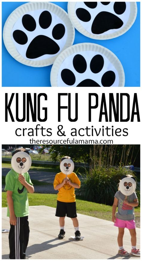 We love doing family nights in the summer. Before we get started with the movie we love to do a movie themed craft and activity. We made panda masks and used paw prints to play a couple of games before watching Kung Fu Pandas 3. #dataandamovie #cbias [ad] Movie Themed Crafts For Kids, Panda Party Games, Movie Night Crafts, Panda Activities, Panda Crafts, Kung Fu Panda Party, Pooh Bebe, Book Buddies, Book Lessons