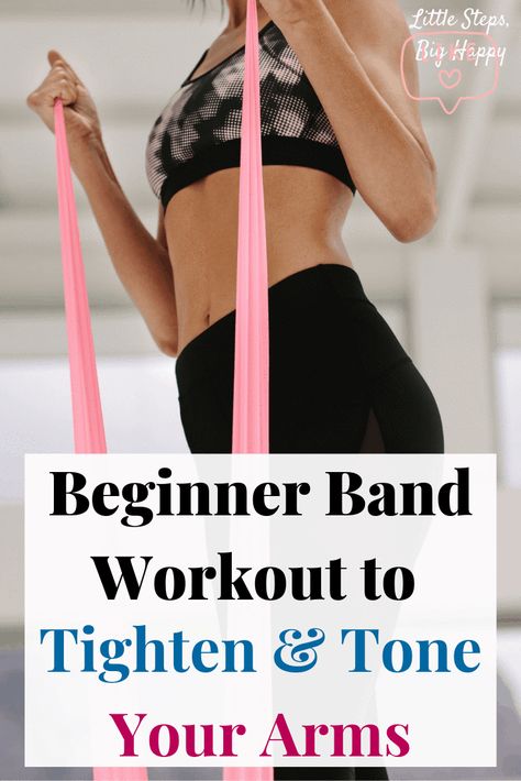 Exercise Printables, Long Resistance Band, Full Arm Workout, Last 10 Pounds, Beginner Gym, Arm Workout For Beginners, Beginner Exercises, Tone Your Arms, Fat Burning Exercises