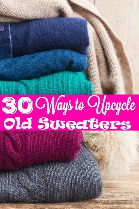 30 Brilliant Ways to Upcycle Your Old Sweaters - I hate throwing away old sweater, these hacks will show you ways to repurpose them no fancy crafting skills needed! Upcycle Old Sweaters, Old Sweater Diy, Old Sweater Crafts, Sweater Crafts, Old Sweatshirt, Clothes Sweaters, Diy Sweater, Upcycle Clothes Diy, Recycled Sweaters