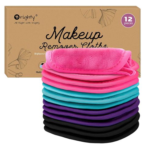 Orighty Makeup Remover Cloths 12 Pack, Makeup Removal Face Cleansing Cloth, Reusable Makeup Remover Pads Remove Instantly Dirt with Just Water, 5 x 5 in Makeup Eraser Cloth, Makeup Removal Tips, Reusable Makeup Remover Pads, Remove Makeup From Clothes, Makeup Eraser, Face Cleansing, Makeup Removal, Makeup Remover Pads, Makeup Remover Wipes