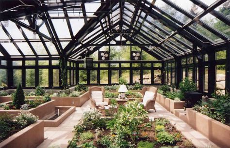 20+ Awesome Backyard Greenhouse Ideas For Gardening Enthusiasts Black Greenhouse, Manifest House, Greenhouse Attached To House, Portico Entry, Large Mansion, Dream Greenhouse, Large Property, Tropical Greenhouses, Victorian Greenhouses