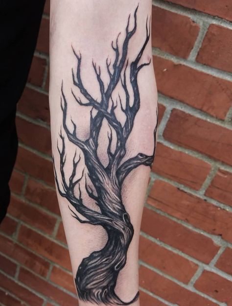 Tree Tattoo Arm Sleeve, Dead Tree Tattoo, Nintendo Tattoo, Tree Branch Tattoo, Cute Halloween Tattoos, Tree Tattoo Arm, Squid Tattoo, Willow Tree Tattoos, Matching Friend Tattoos