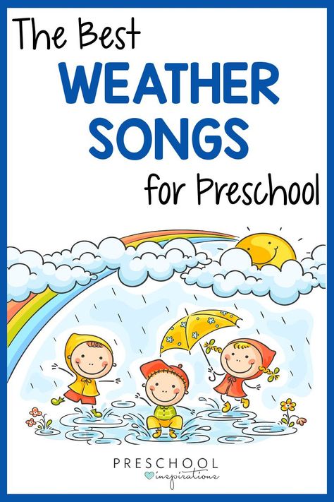 You have to have weather, whether or not! Help your preschool children explore and learn through these wonderful weather songs. They're perfect for circle time, calendar time, a weather theme, or anytime there's a change in the weather. Includes songs specifically about sun, snow, and rain, too! Changing Weather Preschool Activities, Weather Watcher Preschool, Weather Songs For Preschool, Weather Rhymes Preschool, Weather Calendar Preschool, Weather Circle Time Preschool, Weather Songs Preschool, Pre K Circle Time, Weather Art Preschool