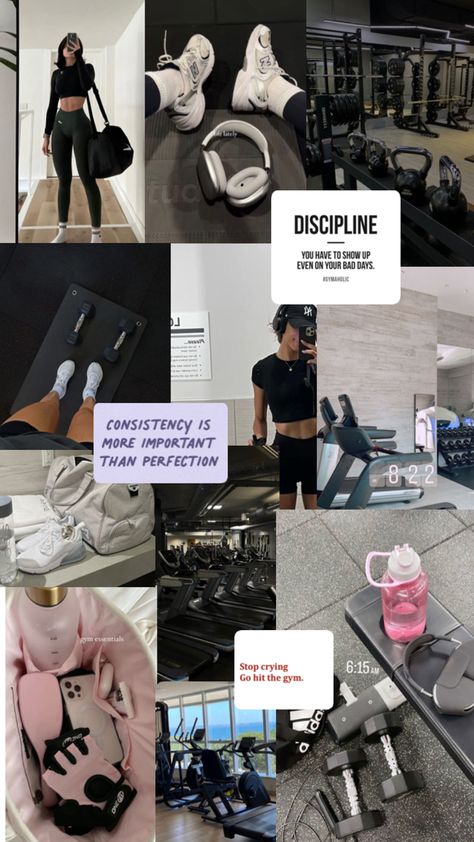 gym girl aesthetic Gym Girl Aesthetic, Gym Motivation Women, Fitness Vision Board, Career Vision Board, Vision Board Goals, Dream Vision Board, Self Development Books, Life Vision Board, Gym Girl