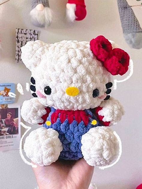 Plushie Baby Hello Kitty Crochet Amigurumi Free Pattern Hello Kitty Crochet Plushie, Crochet Cat Patterns, Baby Hello Kitty, Crochet Amigurumi Free Pattern, Hello Kitty Amigurumi, Kitty Amigurumi, Hello Kitty Crochet, Cat Patterns, Hello Kitty Toys