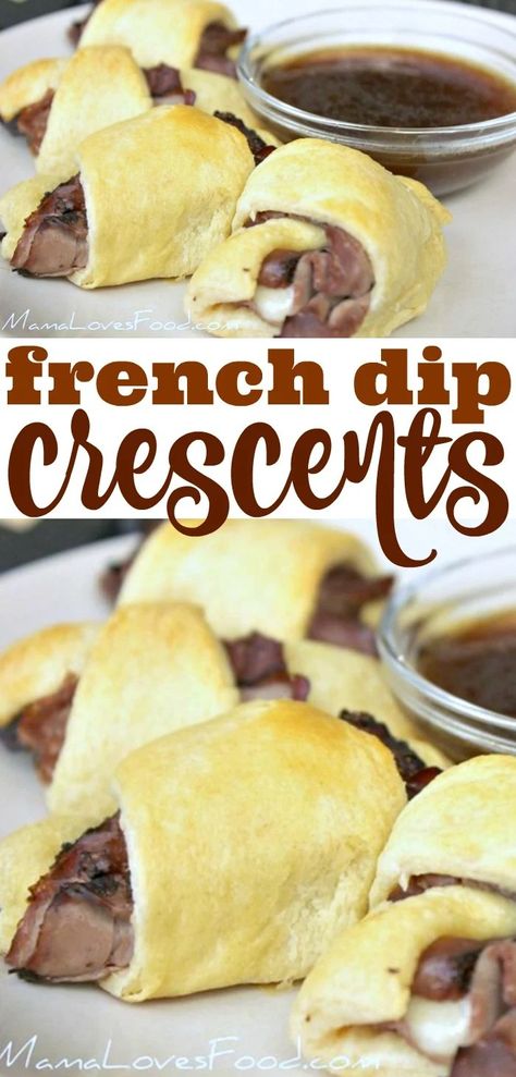 Best French Dip Crescents French Dip Bites, Crescent Roll Roll Ups, French Dip Crescent Rolls, Best Supper Ideas, Best Finger Foods For Parties Make Ahead, Dinner With Crescent Rolls, What To Make With Crescent Rolls, Dinner Ideas With Crescent Rolls, French Party Food