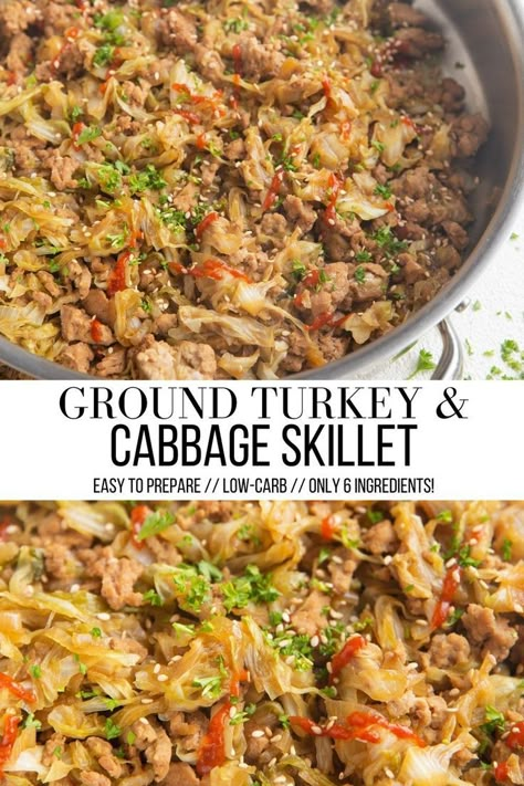 ground turkey cabbage skillet Turkey Stir Fry Healthy, Ground Turkey And Cabbage, Turkey And Cabbage, Ground Turkey Cabbage, Turkey Cabbage, Ground Turkey Casserole, Cabbage Skillet, Turkey Recipes Healthy, Turkey Casserole Recipe