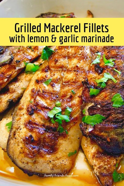 Crispy grilled mackerel with garlic & lemon - a healthy family dinner Mediterranean Mackerel Recipe, Keto Mackerel Recipe, Recipes For Mackerel Fish, Mackerel Recipe Fillet, Smoked Mackerel Fish Recipes, Whole Mackerel Fish Recipes, Healthy Mackerel Recipe, Mackrell Recipe, Grilled Mackerel Fish Recipes