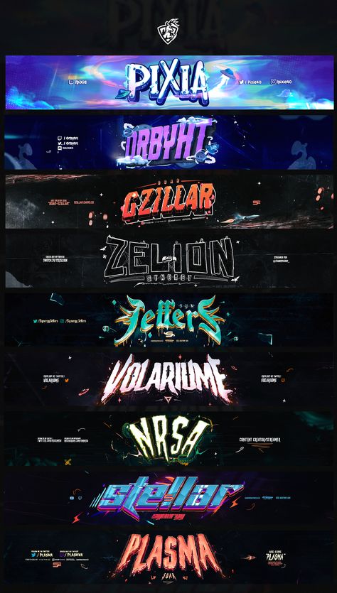 para el banner Logo Banner Design Ideas, Gamer Design Graphic, Different Types Of Logos, Logo Design Poster, Game Font Design, Cool Logo Design Gaming, Cool Banner Design, Best Gaming Logo Design, Behance Banner Design