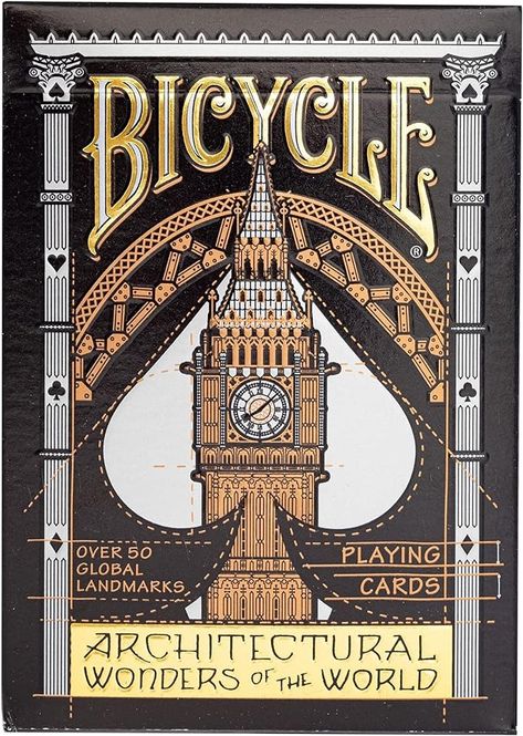 Amazon.com: Bicycle Architectural Wonders of The World Playing Cards, Black : Toys & Games Bicycle Cards, Bicycle Playing Cards, Card Deck, Christmas Wishlist, Deck Of Cards, Wonders Of The World, Playing Cards, Great Gifts, Bicycle