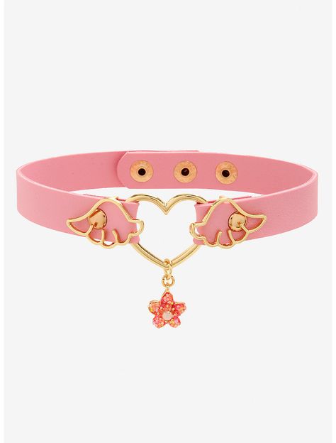 Leather Choker Necklace, Kawaii Jewelry, Heart Choker, Kawaii Accessories, Kawaii Fashion Outfits, Mismatched Earrings, Leather Chokers, Accessories Jewelry Necklace, Kawaii Clothes