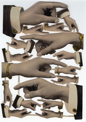 Diecut Chromolithograph of Hands | This page of pointing han… | Flickr Images Of Hands, Francis Picabia, Pointing Fingers, Show Of Hands, Pointing Hand, Hand Images, Louise Bourgeois, Antique Show, Multiple Images