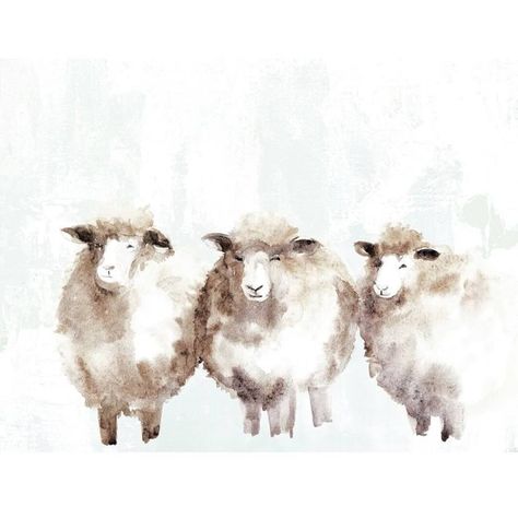 Cottage Core Watercolor Paintings, Sheep Art Painting, Farmhouse Paintings On Canvas, Sheep Watercolor, Watercolor Sheep, Watercolor Farm Animals, Farmhouse Watercolor, Neutral Watercolor, Sheep Paintings