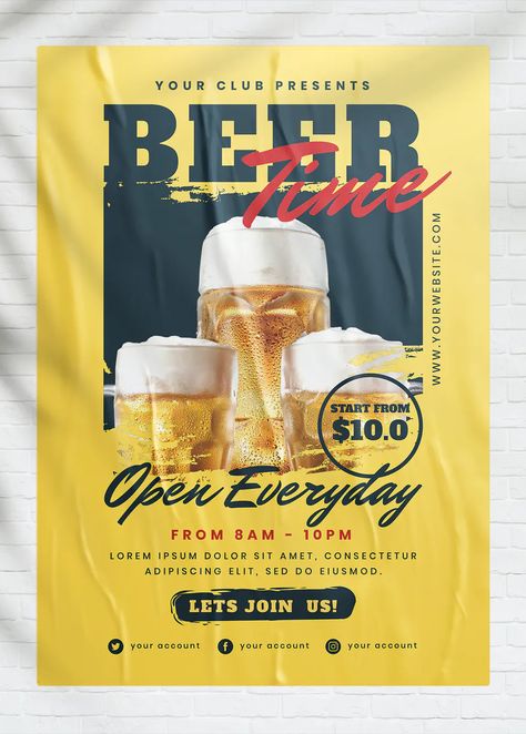 Beer Promotion Design, Beer Ads Design, Poster Promotion Design Ideas, Builders Ads, Beer Promotion Poster, Promotion Ads Design, Bar Poster Design, Promotion Design Ideas, Beverage Promotion