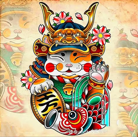 Meo Than Tai, Daruma Tattoo, Money Frog, Tattoo Espalda, Nhat Co, Colored Tattoo, Embroidery Jeans Diy, Colored Tattoo Design, Wolf Tattoo Design