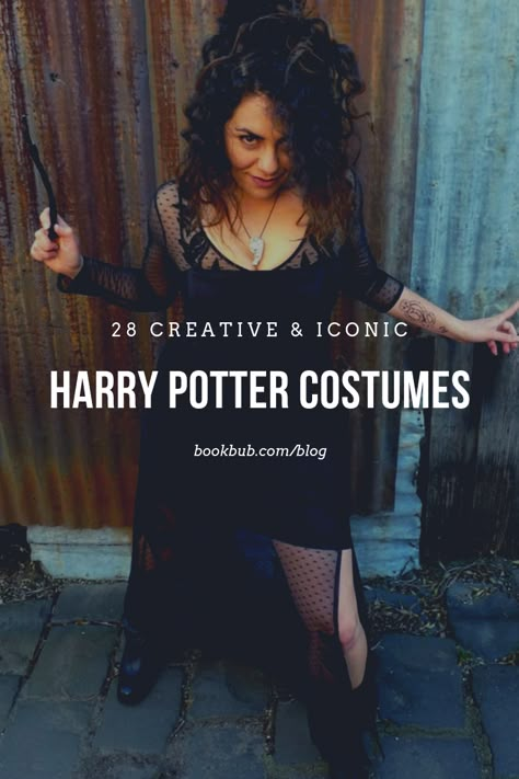 28 of the best, most creative costume ideas for Harry Potter fans.  #HarryPotter #costumes #HarryPottercostumes Harry Potter Villians Costume, Harry Potter Fancy Dress Ideas, Cheap Harry Potter Costumes, Cute Harry Potter Costumes For Women, Harry Potter Theme Party Costume, Victor Krum Costume, Harry Potter Female Costumes, Harry Potter Professor Costumes, Harry Potter Costume Adult Women