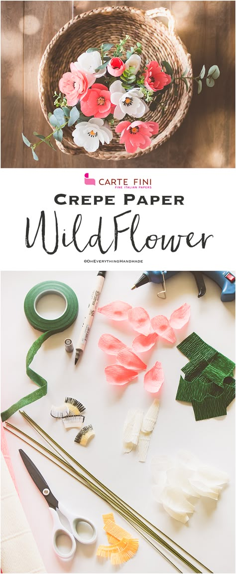 I am so stoked to finally show you some Crepe paper flower tutorials. If you are subscribed to my newsletter, then you may have read in my monthly June newsletter that I have partnered with cartefini.com, which is very exciting for me. Paper Flower Wall Art, Crepe Flowers, Diy Flores, Diy Paper Flowers, How To Make Paper Flowers, Paper Flower Bouquet, Crepe Paper Flowers, Paper Flower Wall, Tissue Paper Flowers