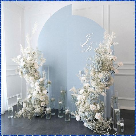 [CommissionsEarned] 69 Top Wedding Backdrop Reception Advice You Have To See This Winter #weddingbackdropreception Blue Wedding Backdrop, Wedding Backdrop Reception, Baby Blue Wedding, Baby Blue Weddings, Vietnam Wedding, Reception Backdrop, Wedding Reception Backdrop, Wedding Stage Design, Wedding Backdrop Design