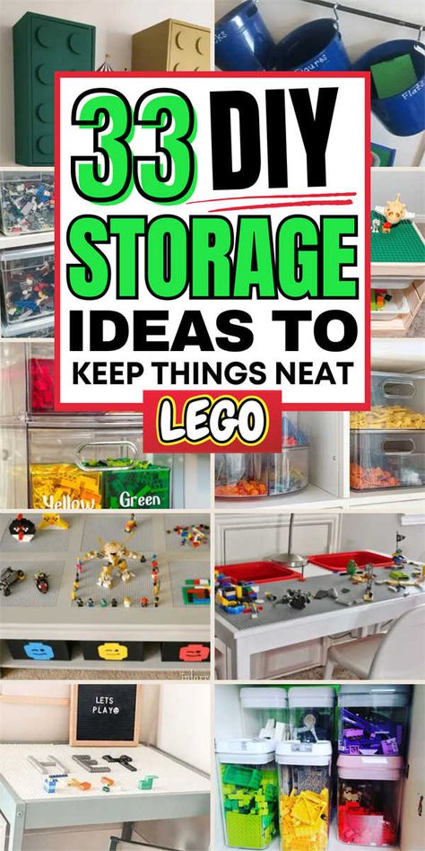 Lego Bedroom Display, Lego Storage Ideas Display, Lego Wall Storage, Lego Organization Ideas, Diy Lego Storage, Duplo Storage, Organize Legos, Kids Lego Storage, Storage Ideas For Kids