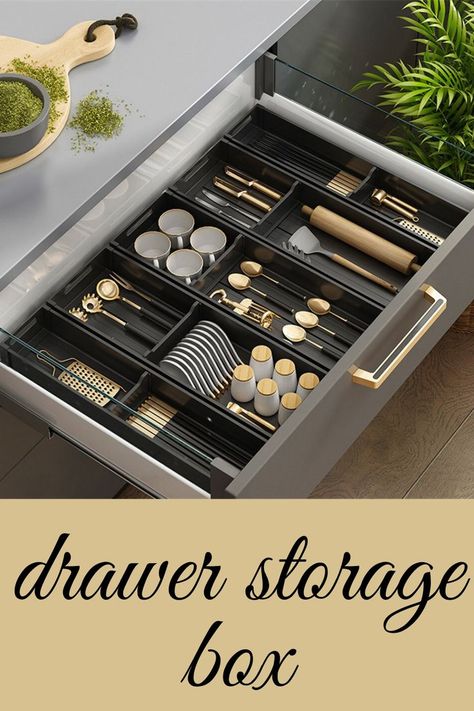 Kitchen Cutlery Storage Box Drawer Separation Tableware Separation Storage Box Tableware Organizer for Spoons Forks Knives Discount 63% Category: drawer storage box Material: Aluminum Function: Organize Storage scene: kitchen Scope of application: kitchen utensils Capacity: 1L Style: 41*10cm, 41*15cm, 46*10cm, 46*15cm Kitchen Spoon Drawer, Spoon And Fork Organizer Ideas, Knives Drawer Organizer, Cutlery Organizer Ideas, Spoon Organizer Drawer, Cutlery Storage Ideas, Kitchen Spoon Organizer, Dresser Drawer Slides, Spoon Organizer