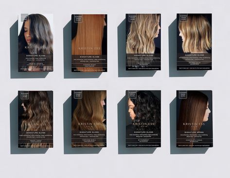 Kristin Ess launched a hair gloss line, so you can have Instagram-ready hair any time you want Kristin Ess Hair Gloss Chocolate Cosmo, Hair Color Packaging Design, Hair Dye Packaging Design, Kristen Ess Hair Gloss, Kristin Ess Hair Gloss, Kristen Ess, Kristin Ess Hair, Skincare Package, Kristin Ess