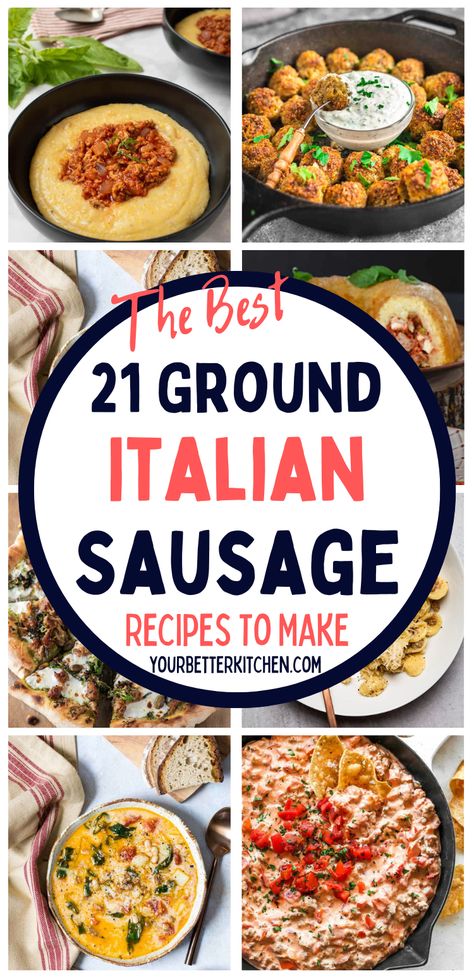 Italian Sausage Dinner Recipes, Italian Sausage Dinner, Mild Italian Sausage Recipes, Sausage Dinner Recipes, Ground Italian Sausage Recipes, Sweet Italian Sausage Recipes, Baked Italian Sausage, Ground Sausage Recipes, Chicken Sausage Recipes