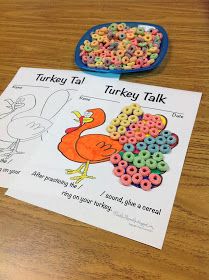 the peachie speechie: Gobbling up this activity! Peachie Speechie, Thanksgiving Themed Activities, Speech Therapy Thanksgiving, Speech Crafts, Speech Therapy Activities Preschool, Puff Balls, Ugly Sweater Contest, November Activities, Language Therapy Activities