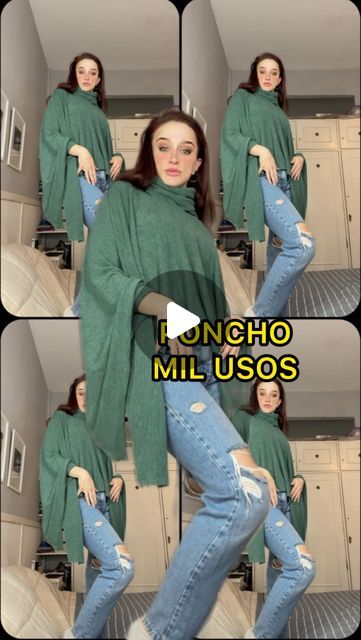 ʙʀᴇɴᴅᴀ ᴀʀᴀɴᴀ on Instagram: "PONCHO MIL USOS‼️😊😍 🔺MATERIALES ▫️tela lanilla wafle de @retaceria_alfred (use dos metros) ▫️yo use overlock para que quede más prolijo pero no es necesario 🔺Tiempo estimado de confesión 10minutos 🔺SE ANIMAN A HACERLO❓🙀 . . . . . . #poncho #outfitponcho #ponchomilusos #ropadesbrigo #abrigo #tutorialropa #ponchoviral #aprendeacoser #tutorialcostura #tutoriales" Poncho For Plus Size Women, How To Make A Poncho, Poncho Tutorial, Clothes Video, Poncho Pattern Sewing, Fashion Sewing, Kimonos, Ponchos, Easy Sewing