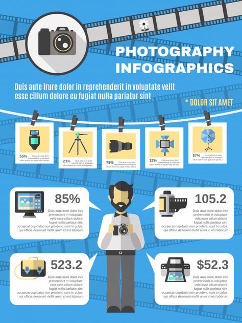 Camera Website, Photography Infographic, History Infographic, Posters Layout, Graphic Design Posters Layout, Infographic Layout, Infographics Design, Vector Technology, Infographic Poster