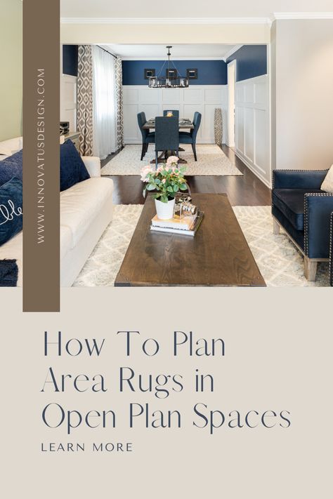 Carpets In Open Concept, Rugs In Open Concept House, Rug Placement Open Floor Plan, Area Rugs Open Floor Plan, Different Rugs In Open Floor Plan, Open Floor Plan Rug Placement, Rugs For Open Floor Plan Layout, Area Rugs In Open Floor Plan Spaces, Open Concept Rugs Layout