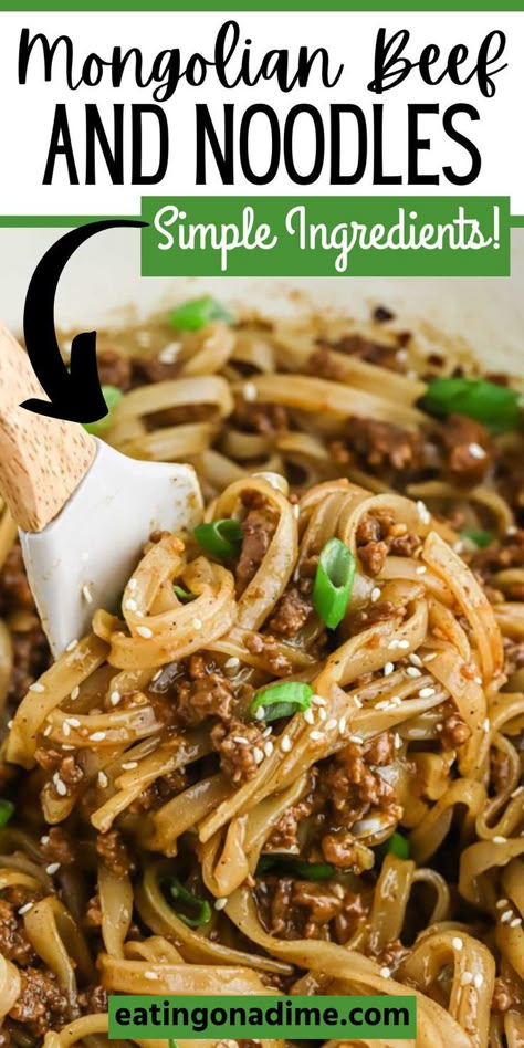 Asian Beef And Noodles, Beef Rice Noodles, Asian Ground Beef, Asian Ground Beef Recipes, Ground Beef And Broccoli, Rice Noodle Recipes, Mongolian Beef Recipes, Asian Noodle Recipes, Beef Rice