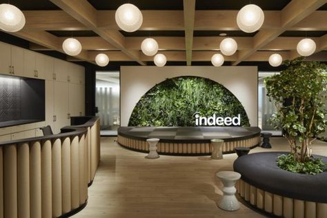 Indeed Offices – Tokyo Canadian Architecture, Design Studio Office, Commercial And Office Architecture, Cool Office Space, Tokyo Design, Modern Office Design, Custom Murals, Workplace Design, Cool Office