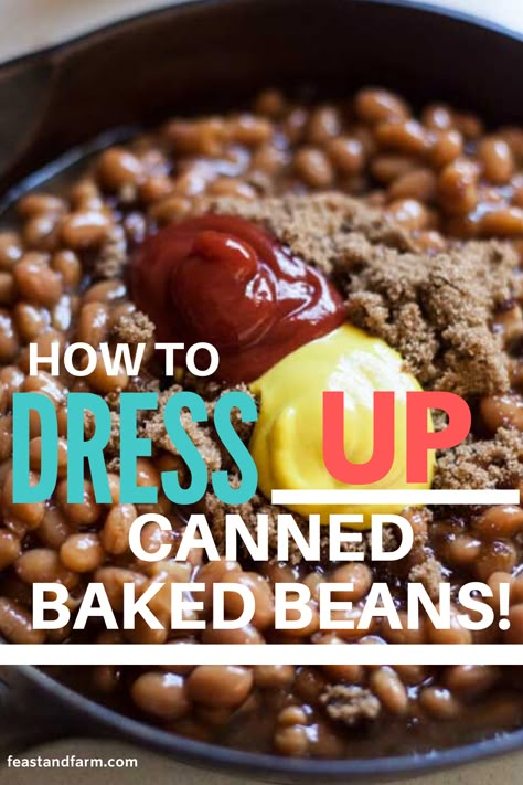 Baked Beans From Canned Kidney Beans, Baked Beans With Worcestershire, What To Add To Baked Beans, How To Make Baked Beans From Can, Baked Beans Small Batch, Doctored Baked Beans Recipe, How To Doctor Up A Can Of Baked Beans, Van De Camp Baked Beans, Doctor Up Baked Beans